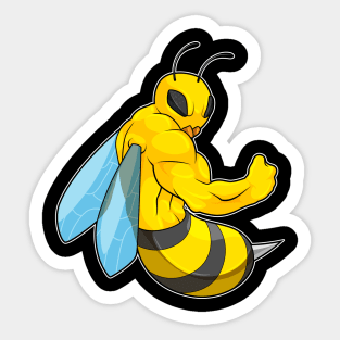 Bee as Bodybuilder Sticker